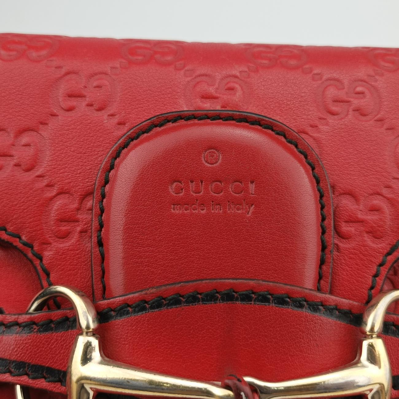 Pre-owned Gucci Emily Red Leather 295402 shoulderbag | stylenewstar
