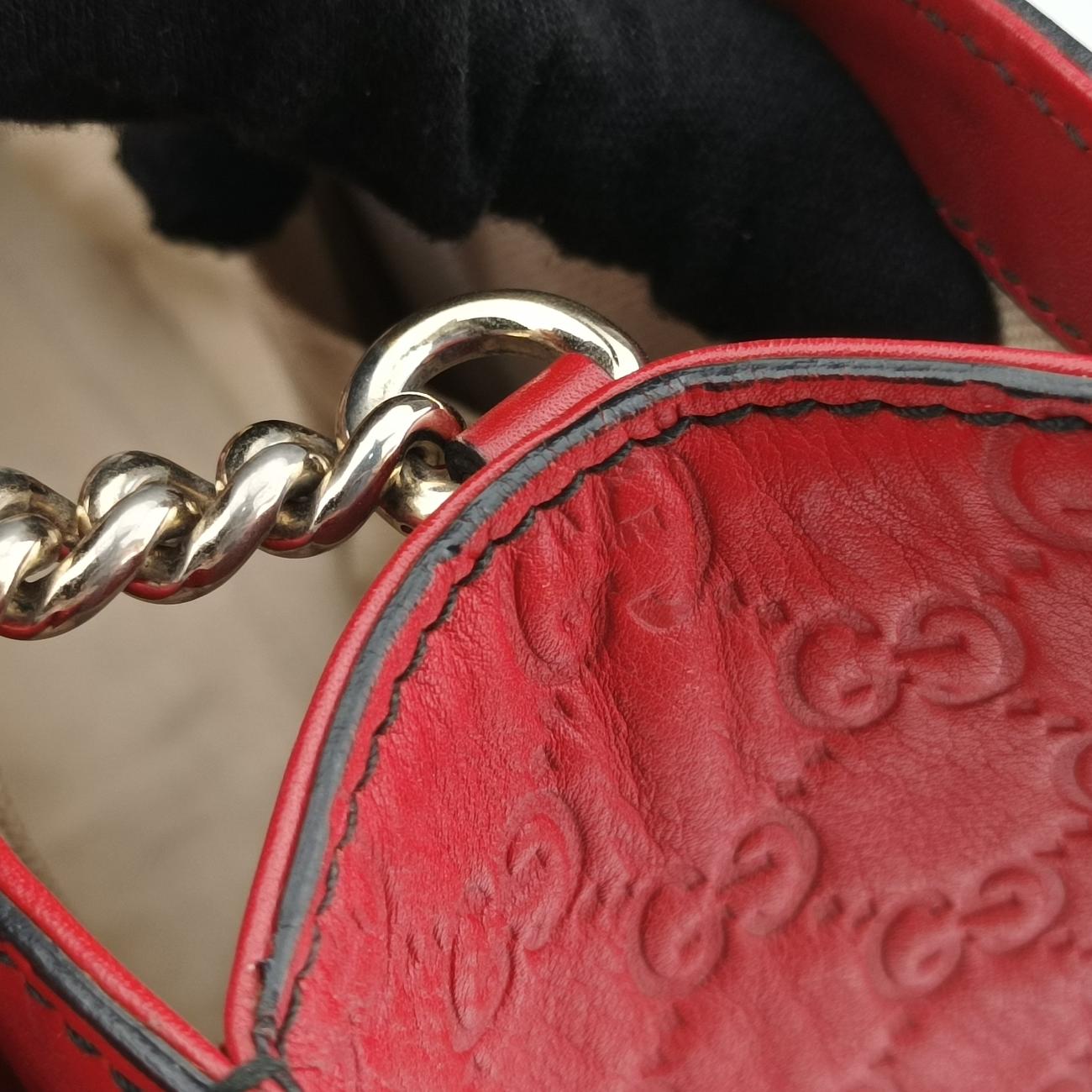 Pre-owned Gucci Emily Red Leather 295402 shoulderbag | stylenewstar