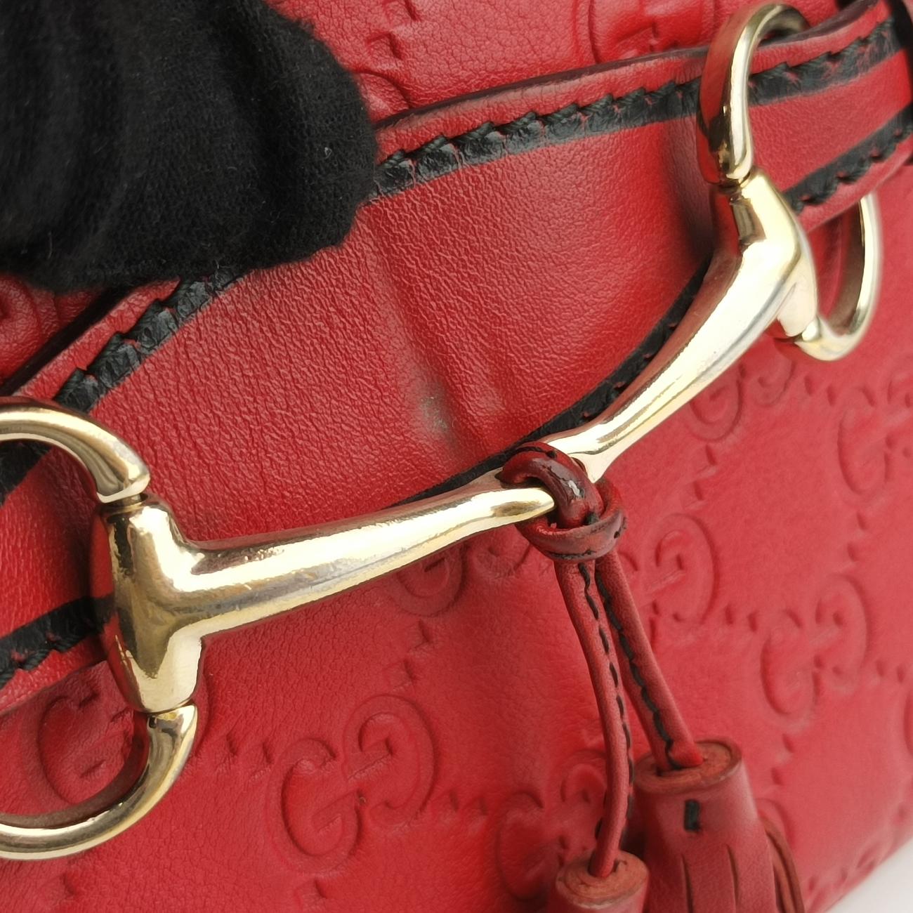 Pre-owned Gucci Emily Red Leather 295402 shoulderbag | stylenewstar