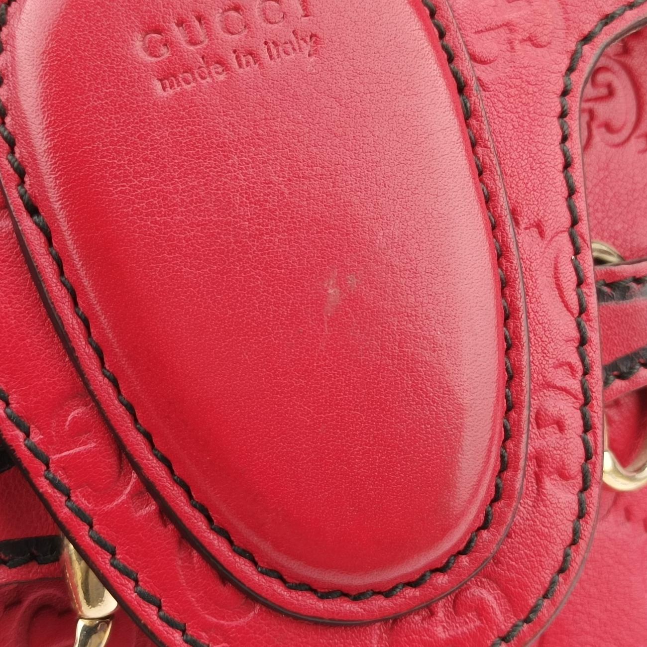 Pre-owned Gucci Emily Red Leather 295402 shoulderbag | stylenewstar