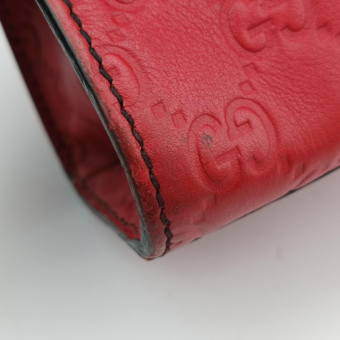 Pre-owned Gucci Emily Red Leather 295402 shoulderbag | stylenewstar