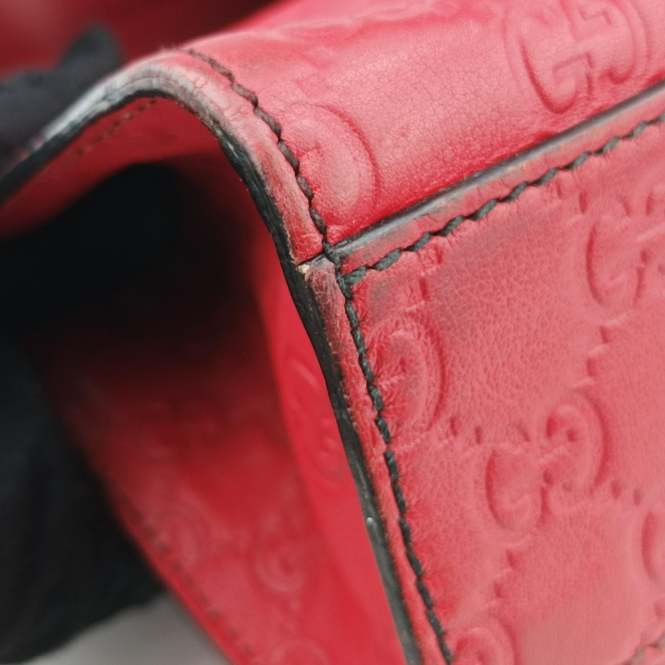 Pre-owned Gucci Emily Red Leather 295402 shoulderbag | stylenewstar