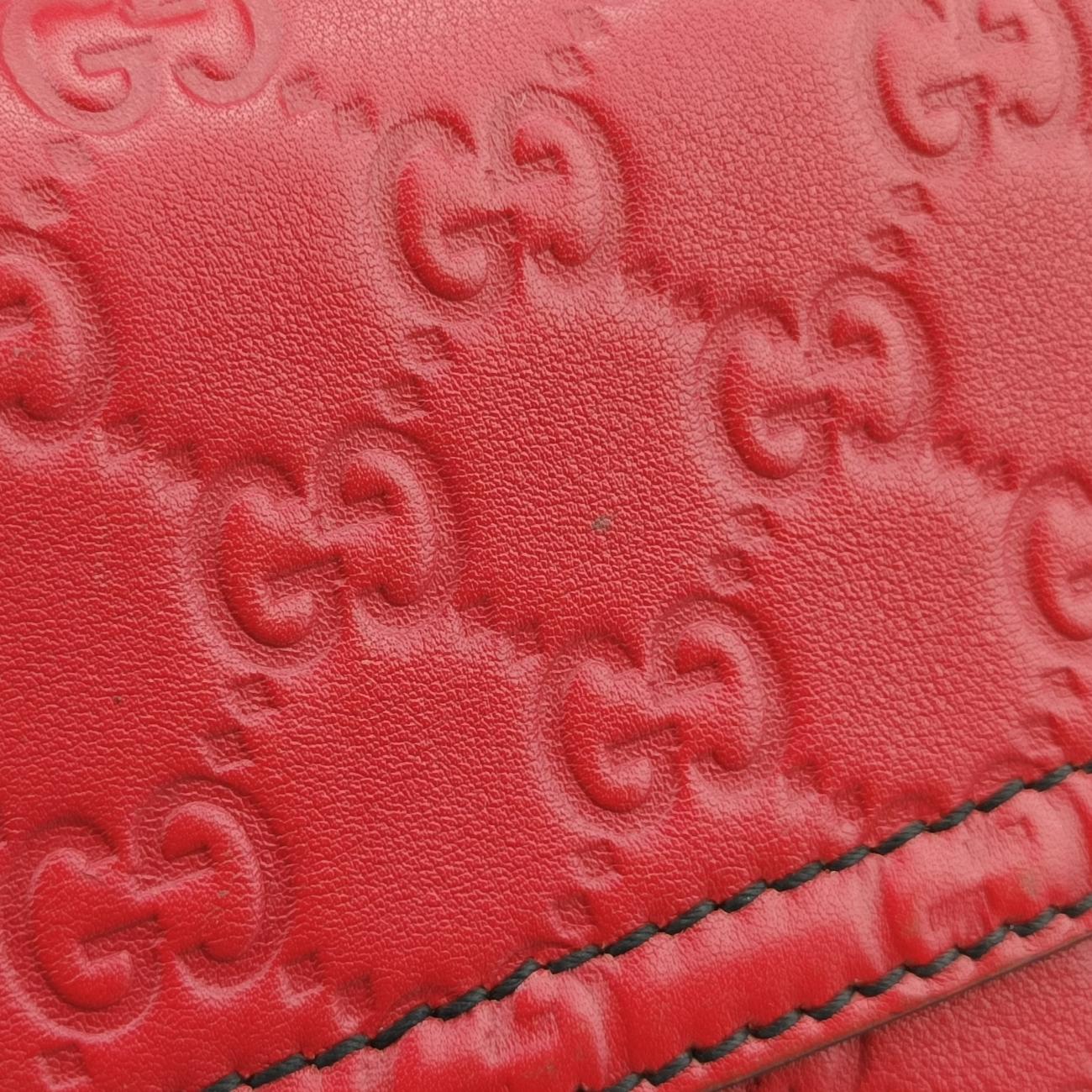 Pre-owned Gucci Emily Red Leather 295402 shoulderbag | stylenewstar