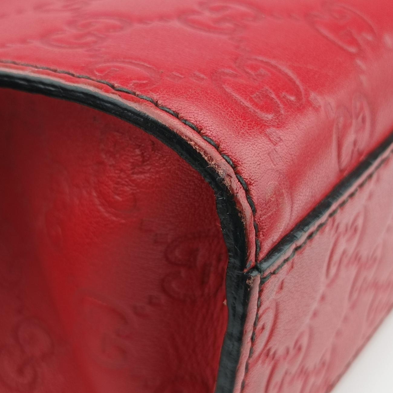 Pre-owned Gucci Emily Red Leather 295402 shoulderbag | stylenewstar