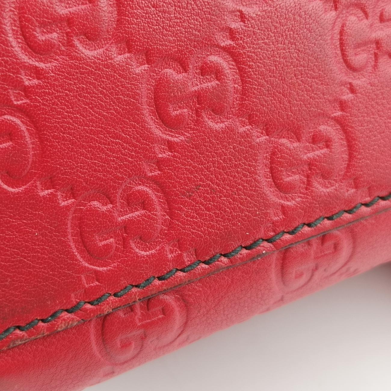 Pre-owned Gucci Emily Red Leather 295402 shoulderbag | stylenewstar