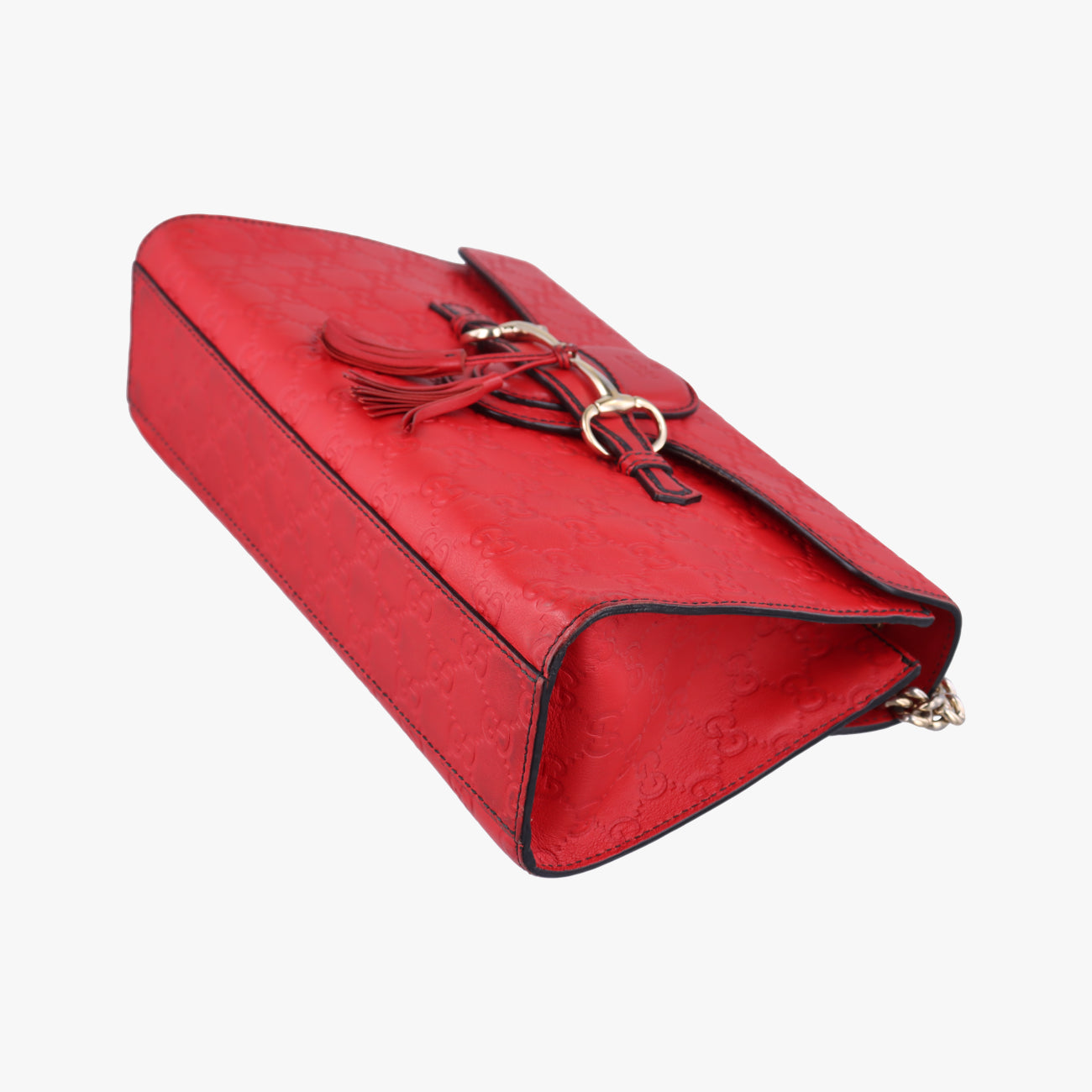 Pre-owned Gucci Emily Red Leather 295402 shoulderbag | stylenewstar