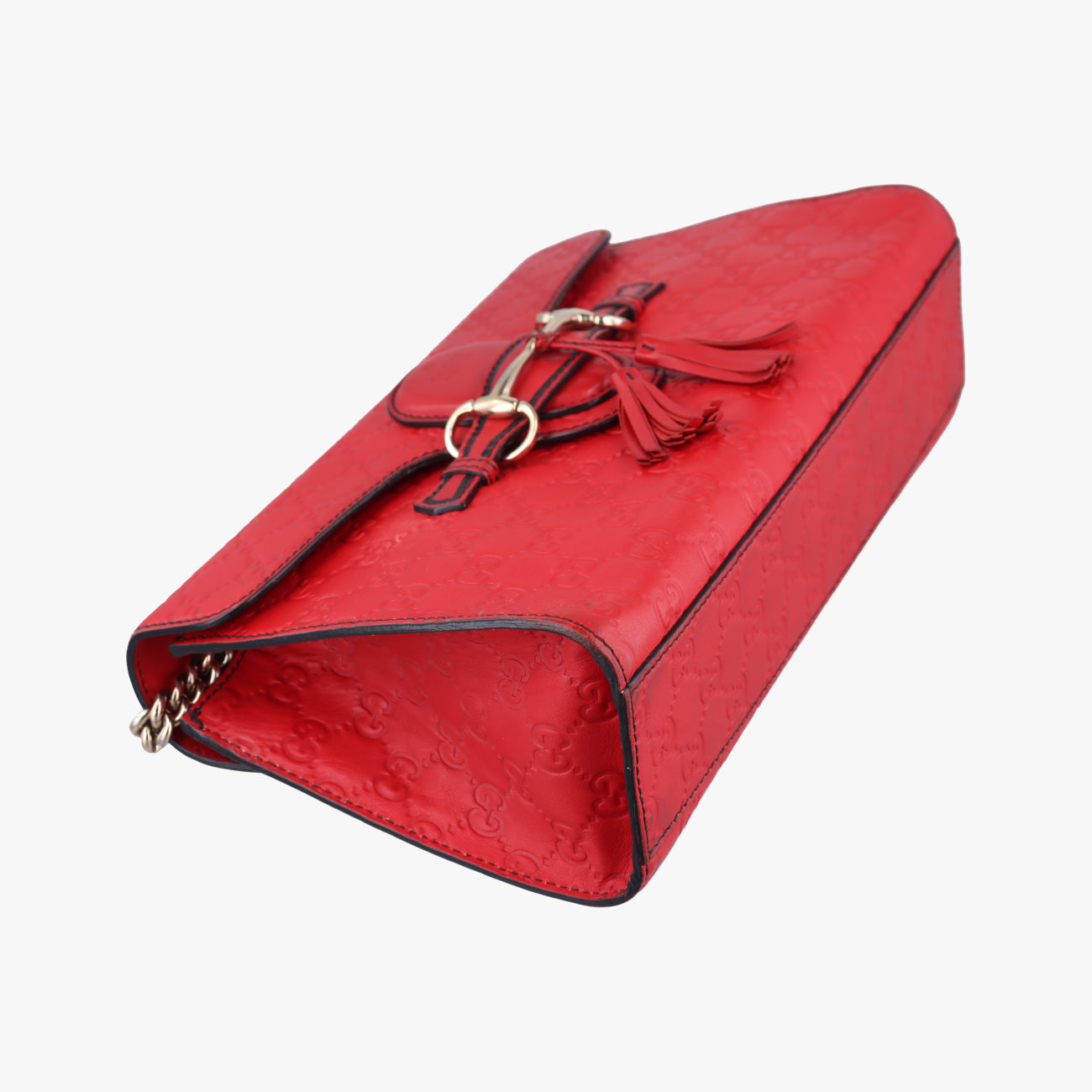 Pre-owned Gucci Emily Red Leather 295402 shoulderbag | stylenewstar