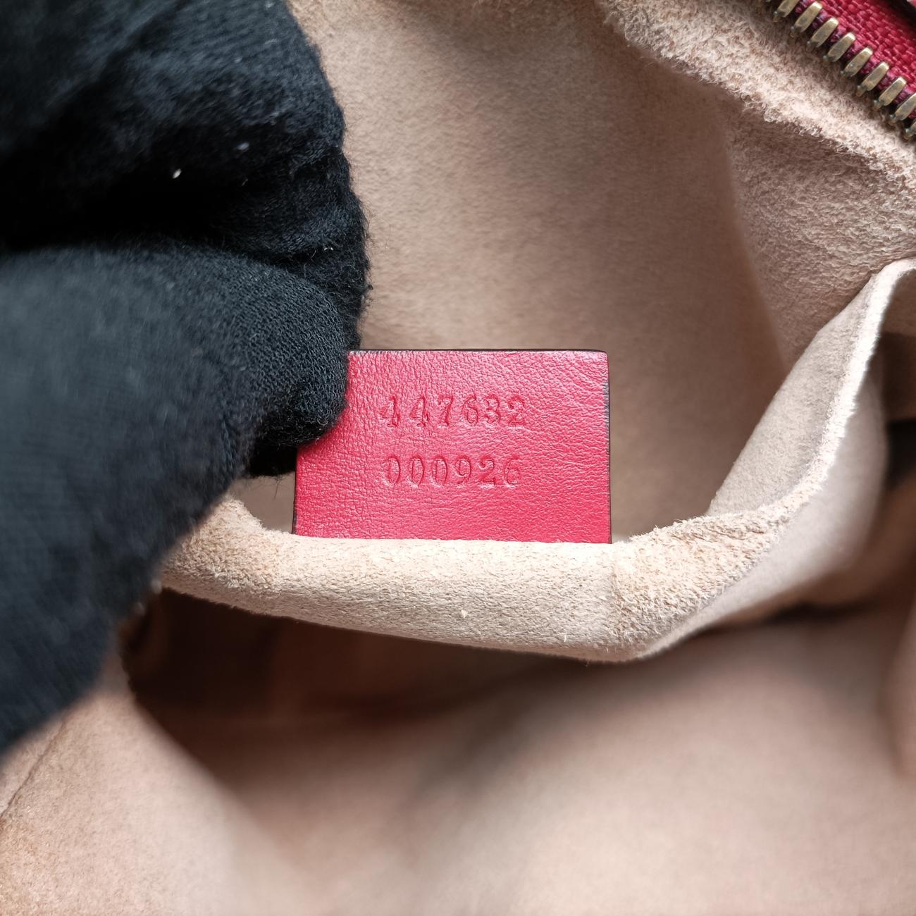 Pre-owned Gucci GG Marmont Red Leather 447632 shoulderbag | stylenewstar