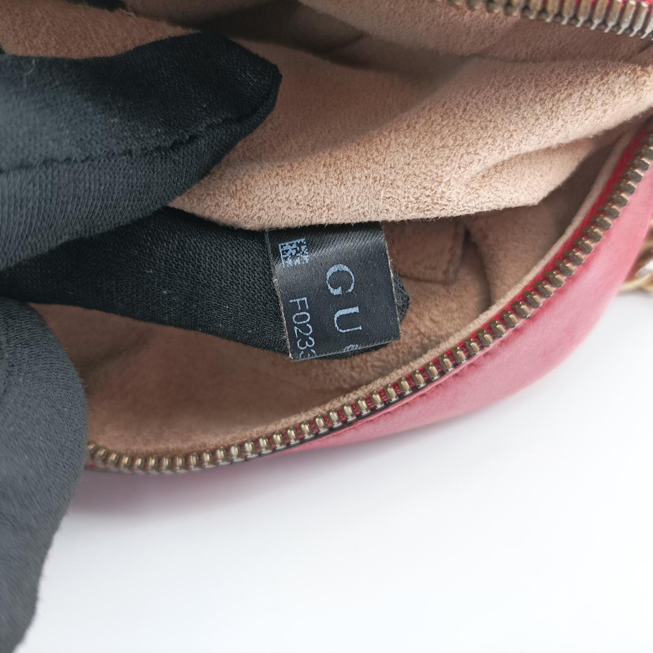 Pre-owned Gucci GG Marmont Red Leather 447632 shoulderbag | stylenewstar