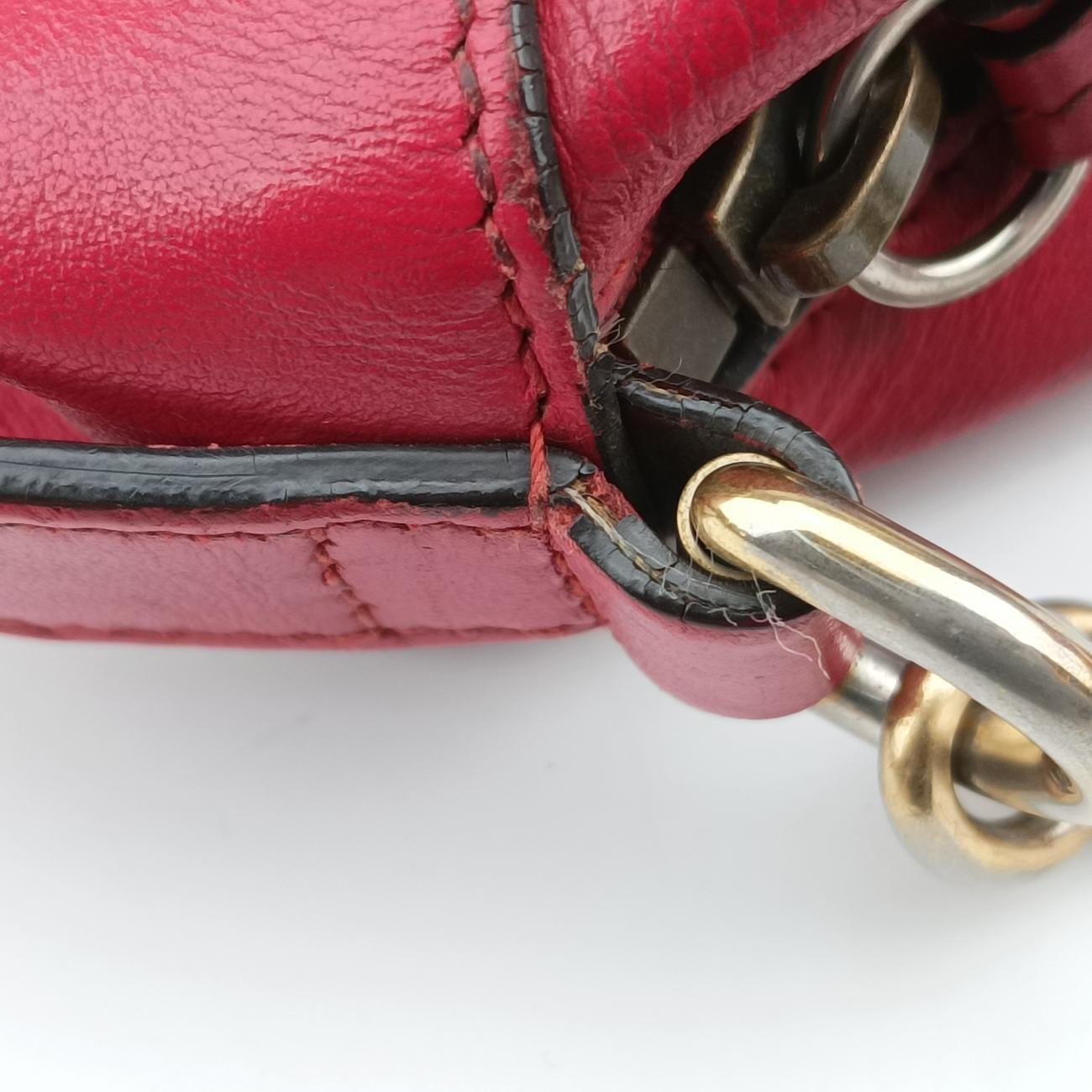 Pre-owned Gucci GG Marmont Red Leather 447632 shoulderbag | stylenewstar