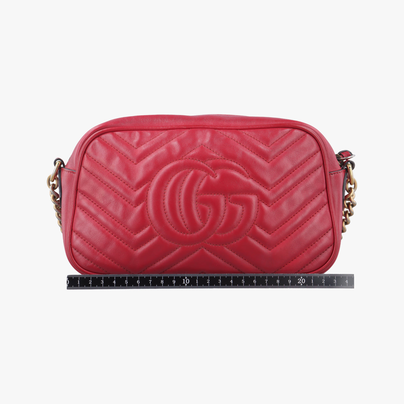 Pre-owned Gucci GG Marmont Red Leather 447632 shoulderbag | stylenewstar