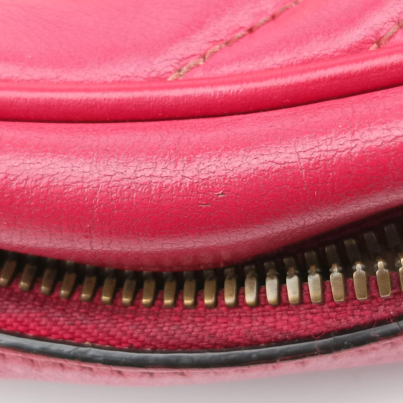 Pre-owned Gucci GG Marmont Red Leather 447632 shoulderbag | stylenewstar