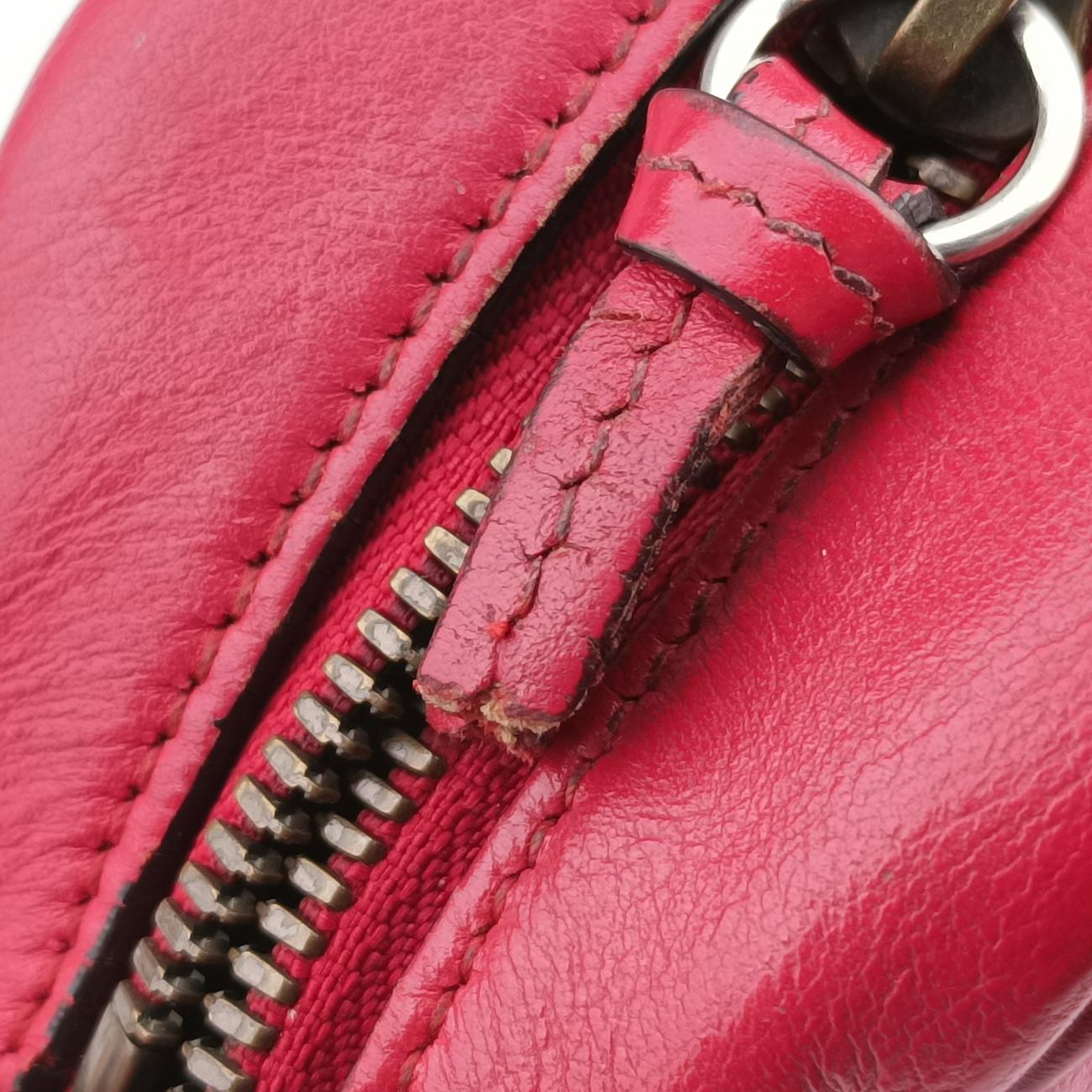 Pre-owned Gucci GG Marmont Red Leather 447632 shoulderbag | stylenewstar