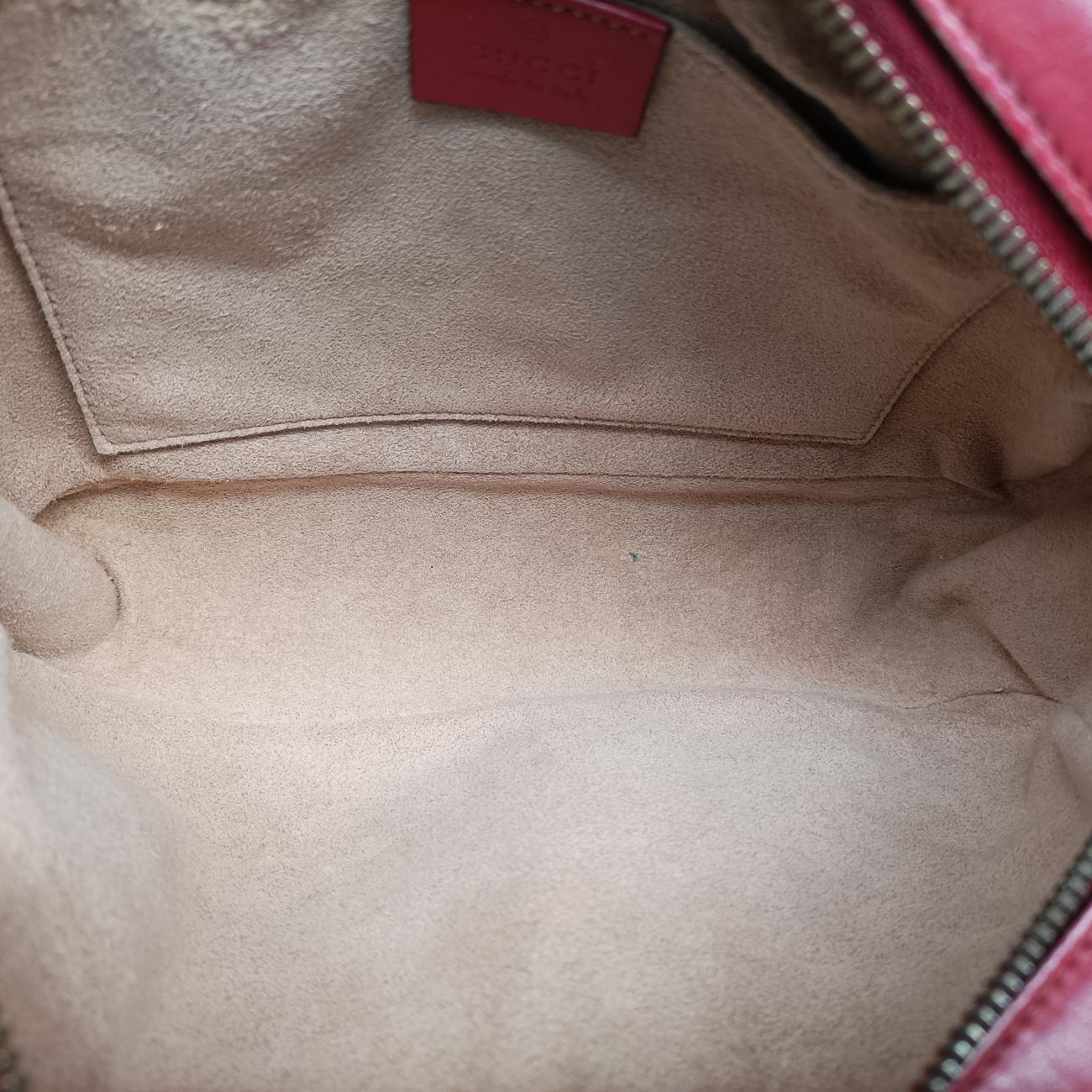 Pre-owned Gucci GG Marmont Red Leather 447632 shoulderbag | stylenewstar