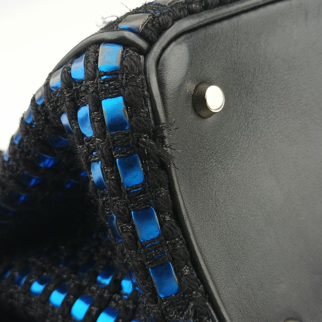 Pre-owned Christian Dior Lady Dior Blue×Multicolour Tweed  shoulderbag | stylenewstar