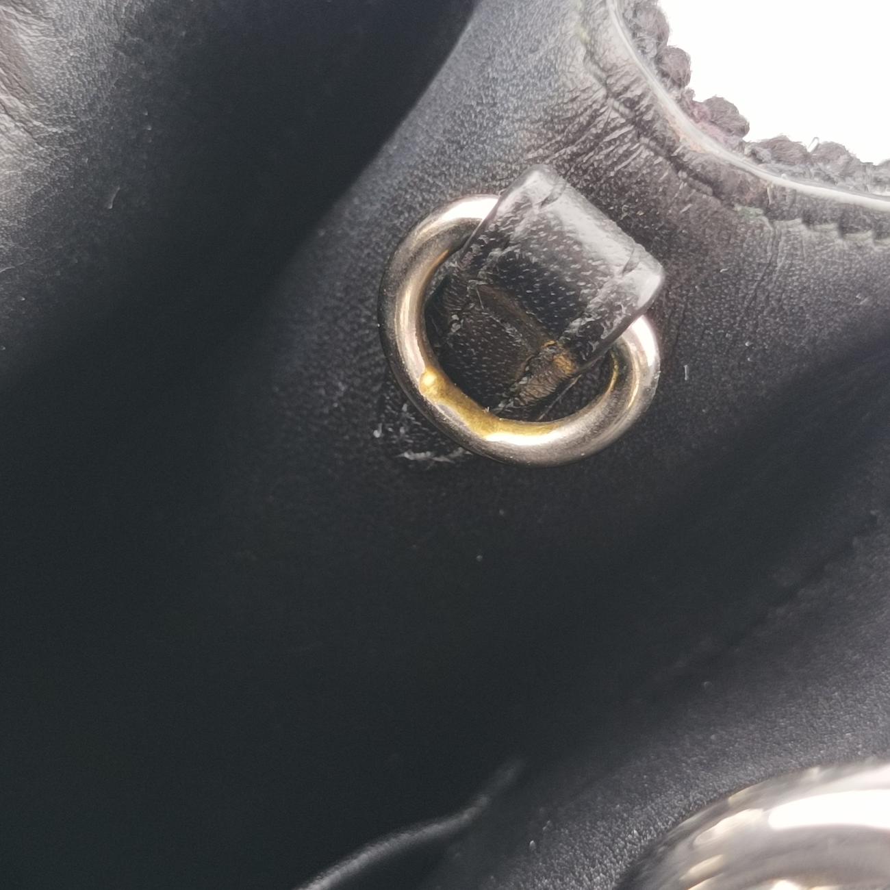 Pre-owned Christian Dior Lady Dior Blue×Multicolour Tweed  shoulderbag | stylenewstar