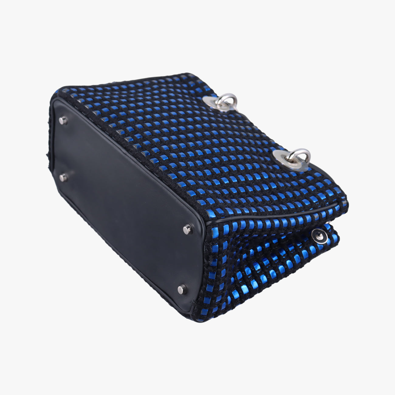 Pre-owned Christian Dior Lady Dior Blue×Multicolour Tweed  shoulderbag | stylenewstar