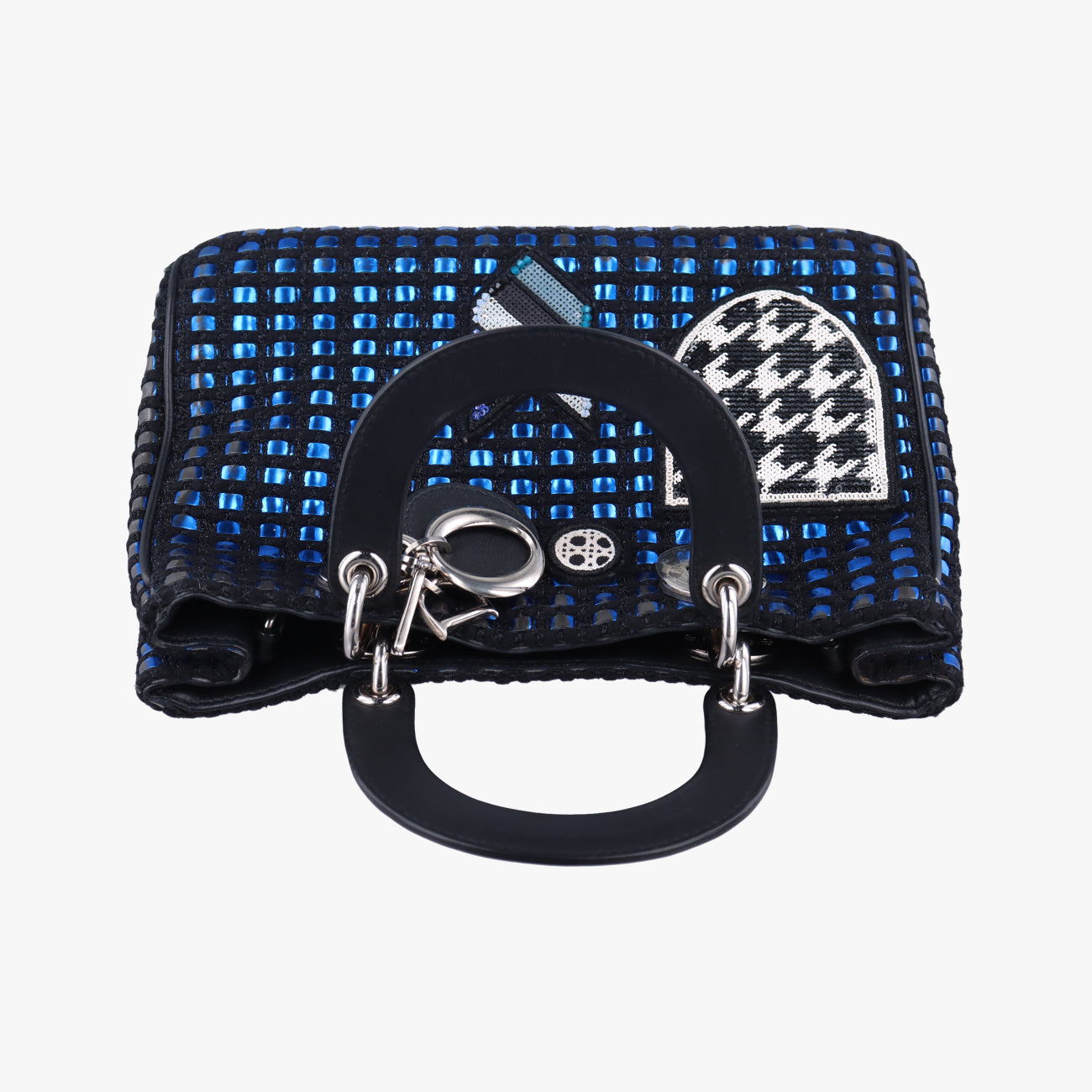 Pre-owned Christian Dior Lady Dior Blue×Multicolour Tweed  shoulderbag | stylenewstar