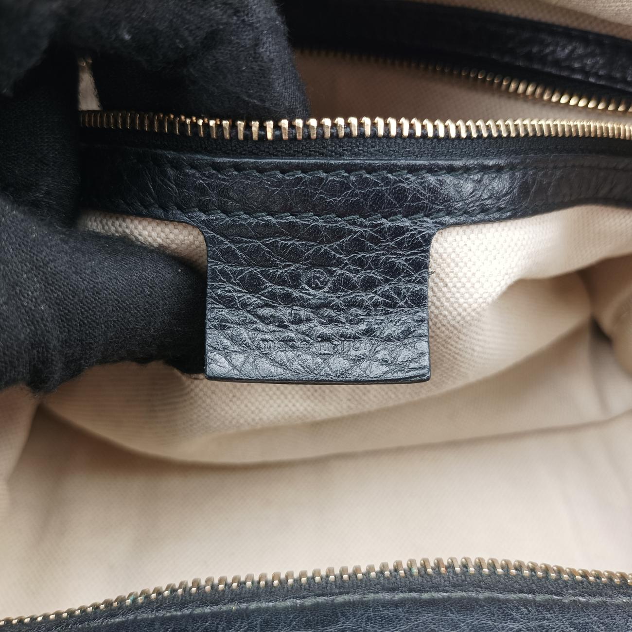 Pre-owned Gucci Sherry Line Black x green x red Leather 247205 shoulderbag | stylenewstar