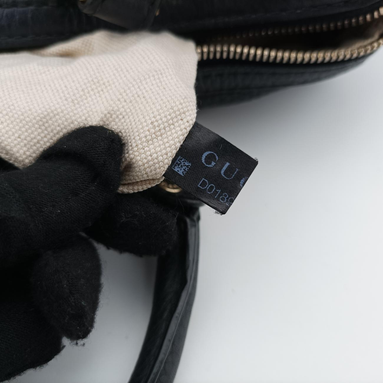 Pre-owned Gucci Sherry Line Black x green x red Leather 247205 shoulderbag | stylenewstar