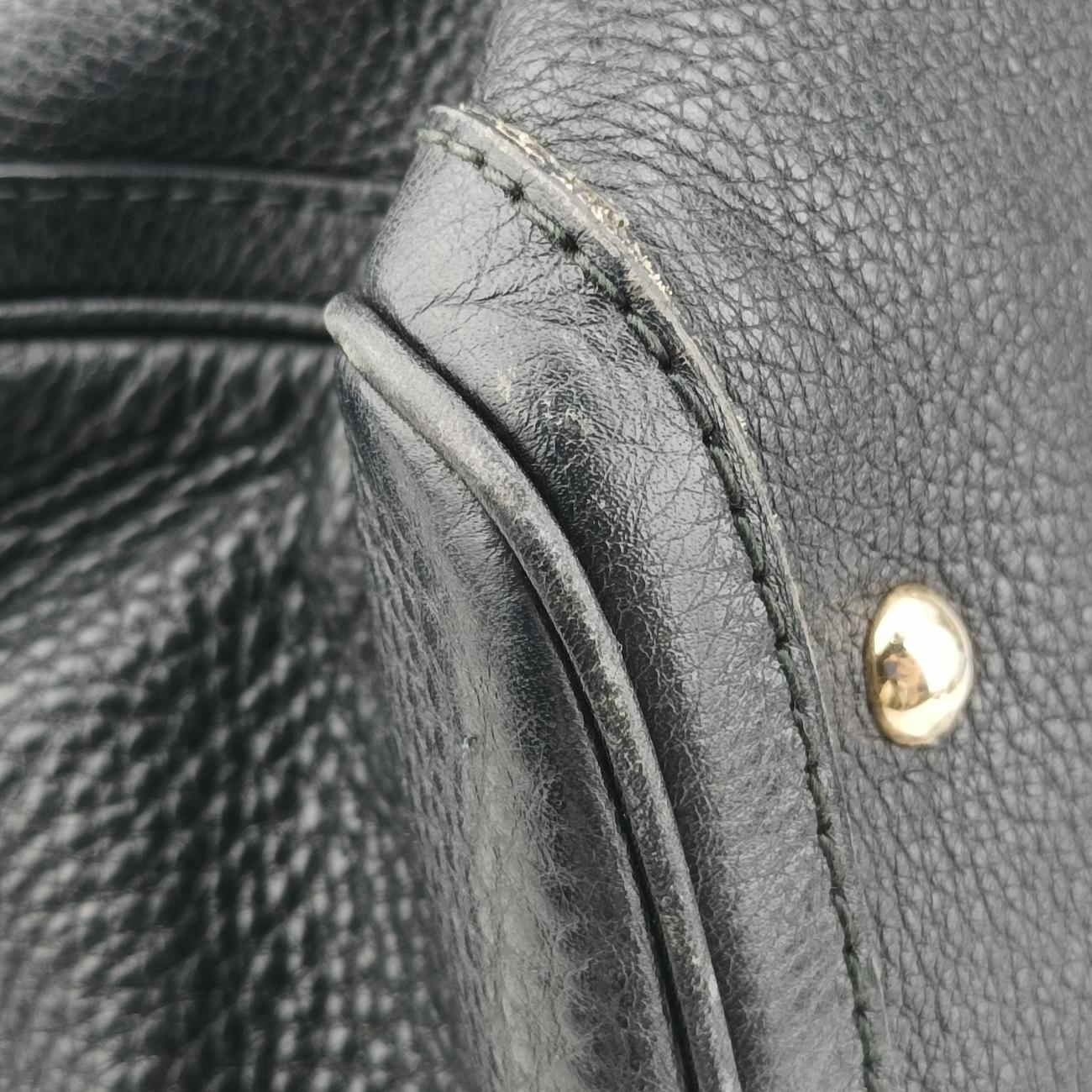 Pre-owned Gucci Sherry Line Black x green x red Leather 247205 shoulderbag | stylenewstar