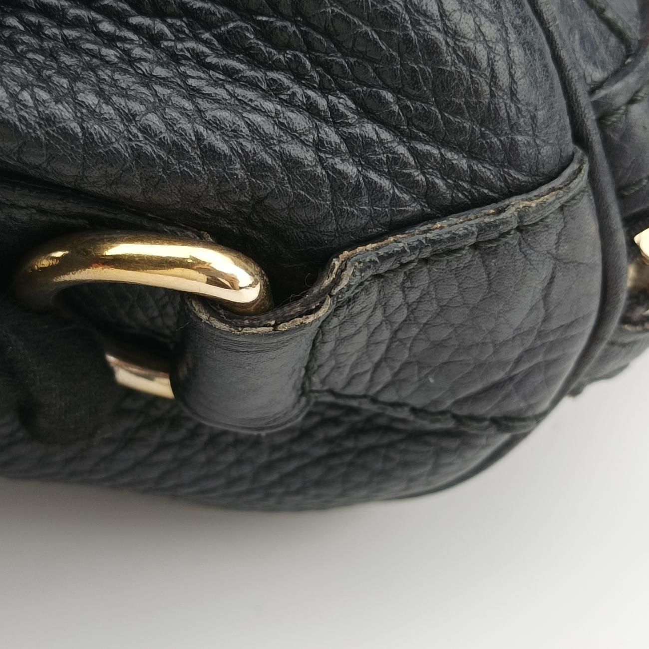 Pre-owned Gucci Sherry Line Black x green x red Leather 247205 shoulderbag | stylenewstar