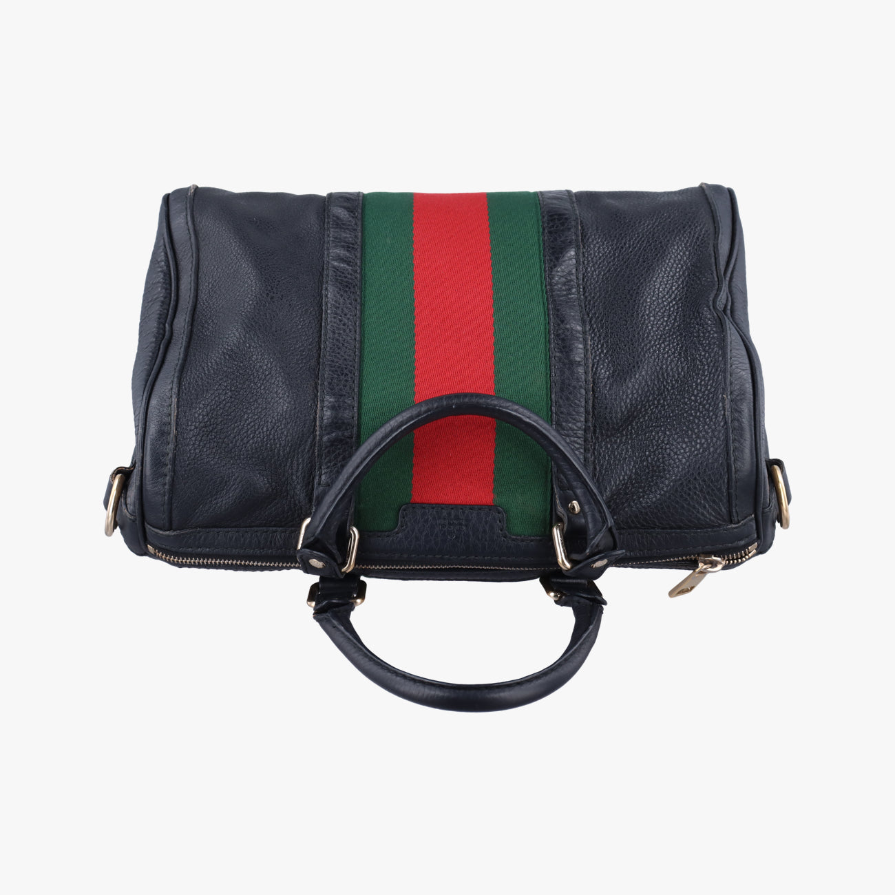Pre-owned Gucci Sherry Line Black x green x red Leather 247205 shoulderbag | stylenewstar