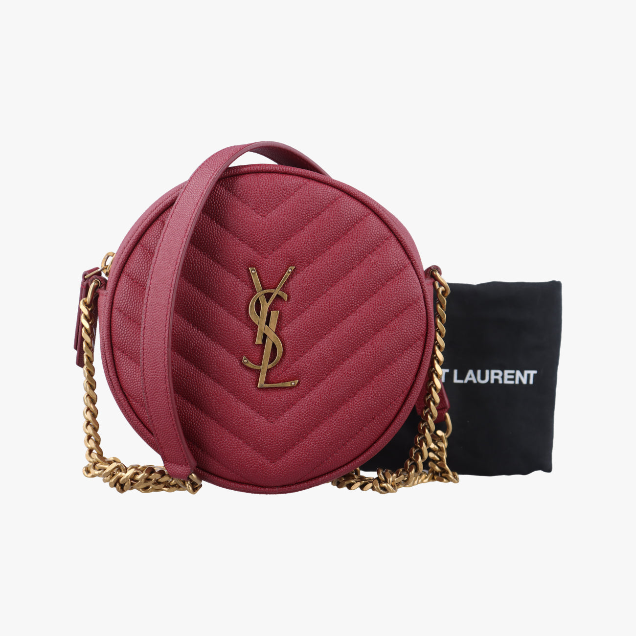 Vintage Yves Saint Laurent VINYLE Red Caviar Skin 610436 shoulderbag | stylenewstar