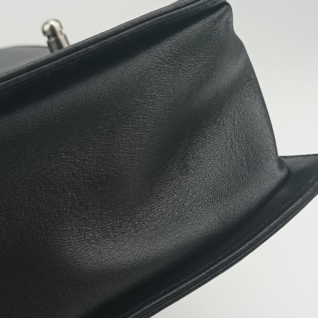 Vintage Chanel BOY CHANEL Black lambskin A67087 shoulderbag | stylenewstar