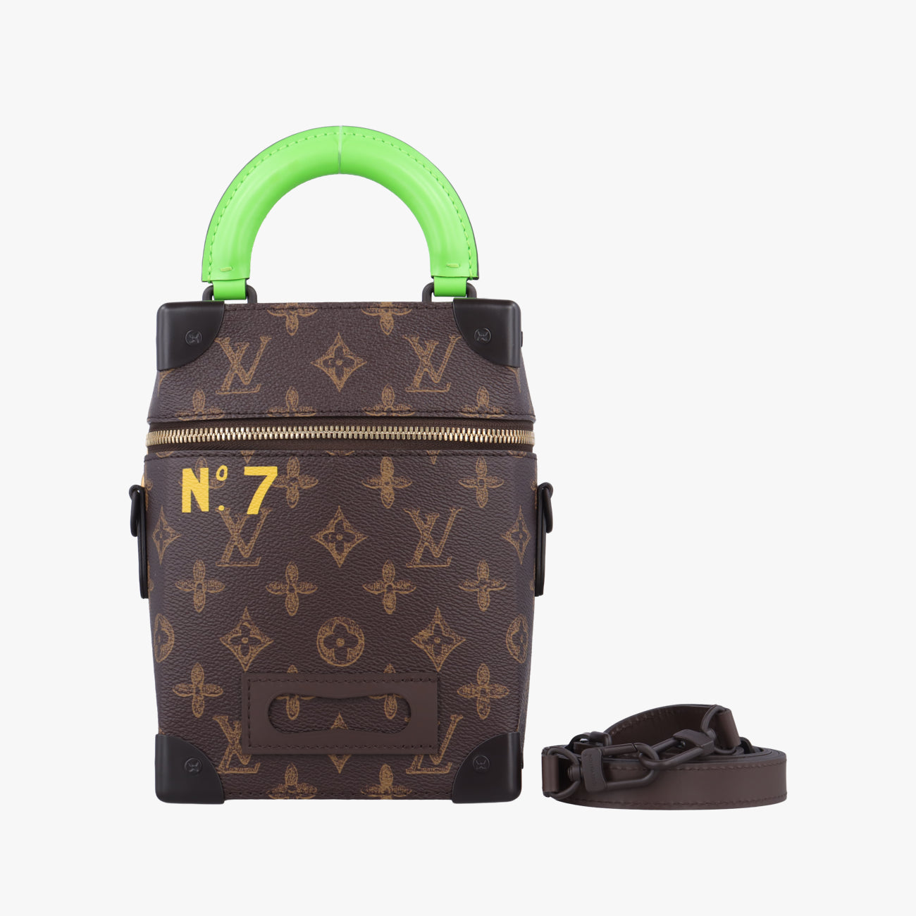 Pre-owned Louis Vuitton VERTICAL BOX TRUNK brown×green Monogram Canvas×calf leather M59664 shoulderbag | stylenewstar