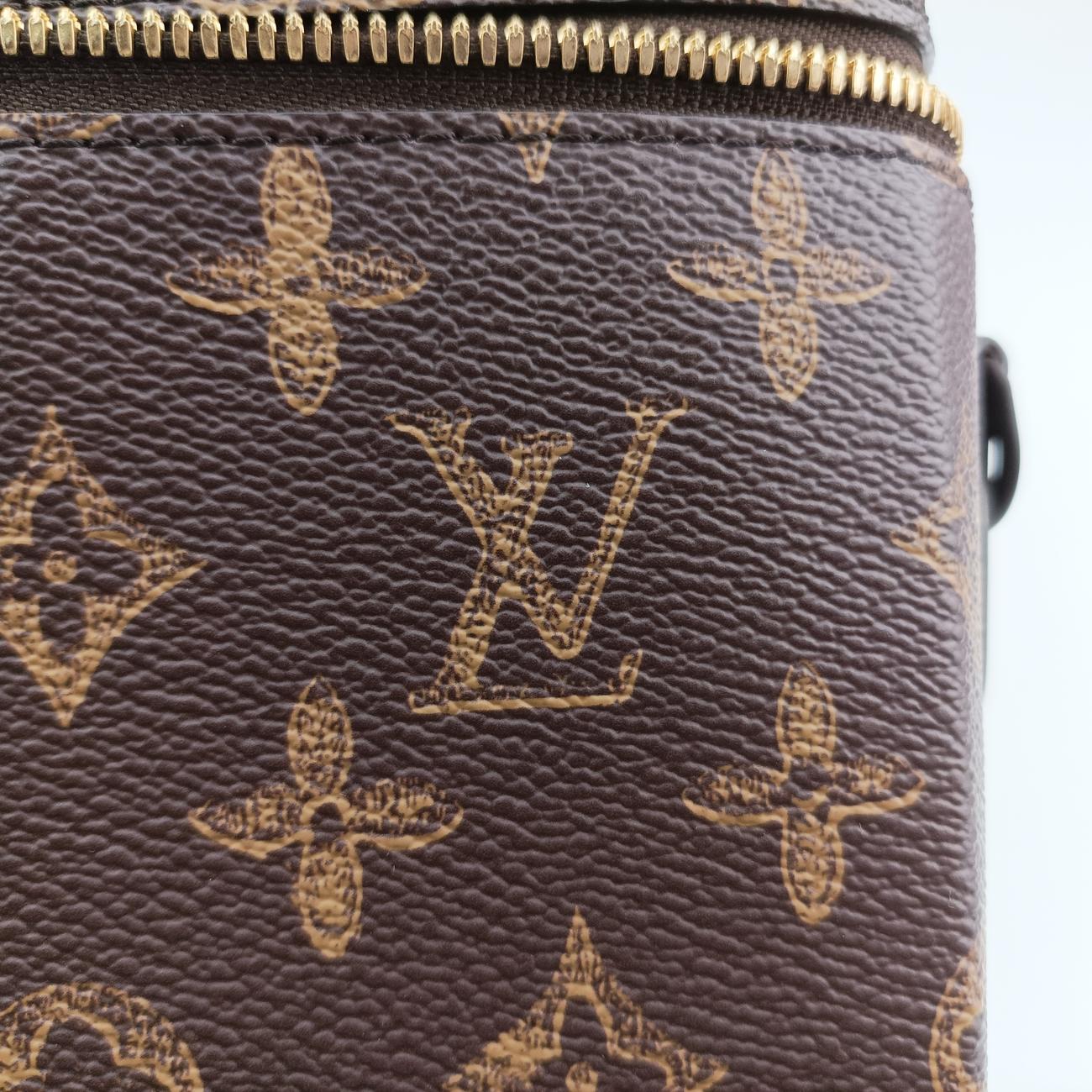 Pre-owned Louis Vuitton VERTICAL BOX TRUNK brown×green Monogram Canvas×calf leather M59664 shoulderbag | stylenewstar