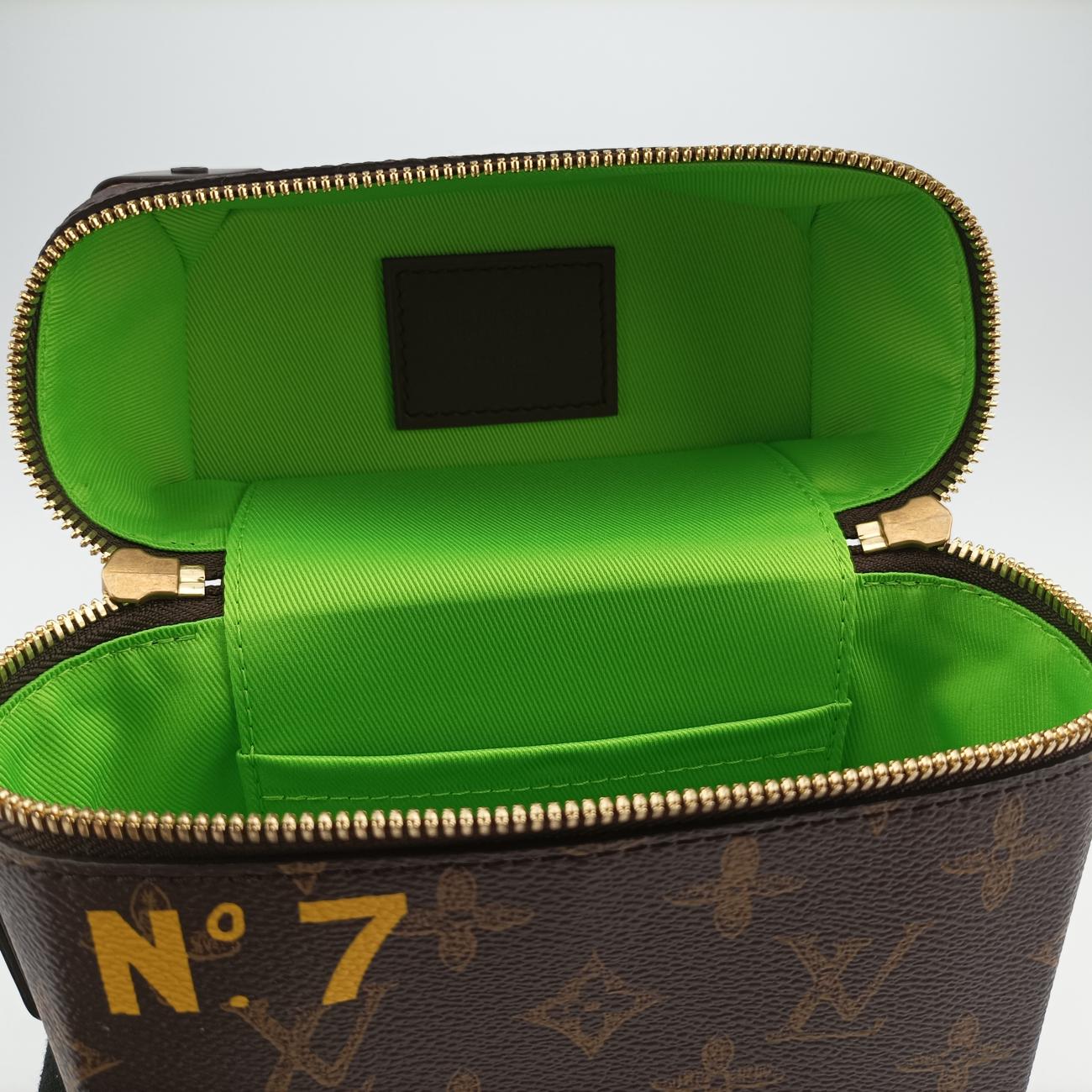 Pre-owned Louis Vuitton VERTICAL BOX TRUNK brown×green Monogram Canvas×calf leather M59664 shoulderbag | stylenewstar