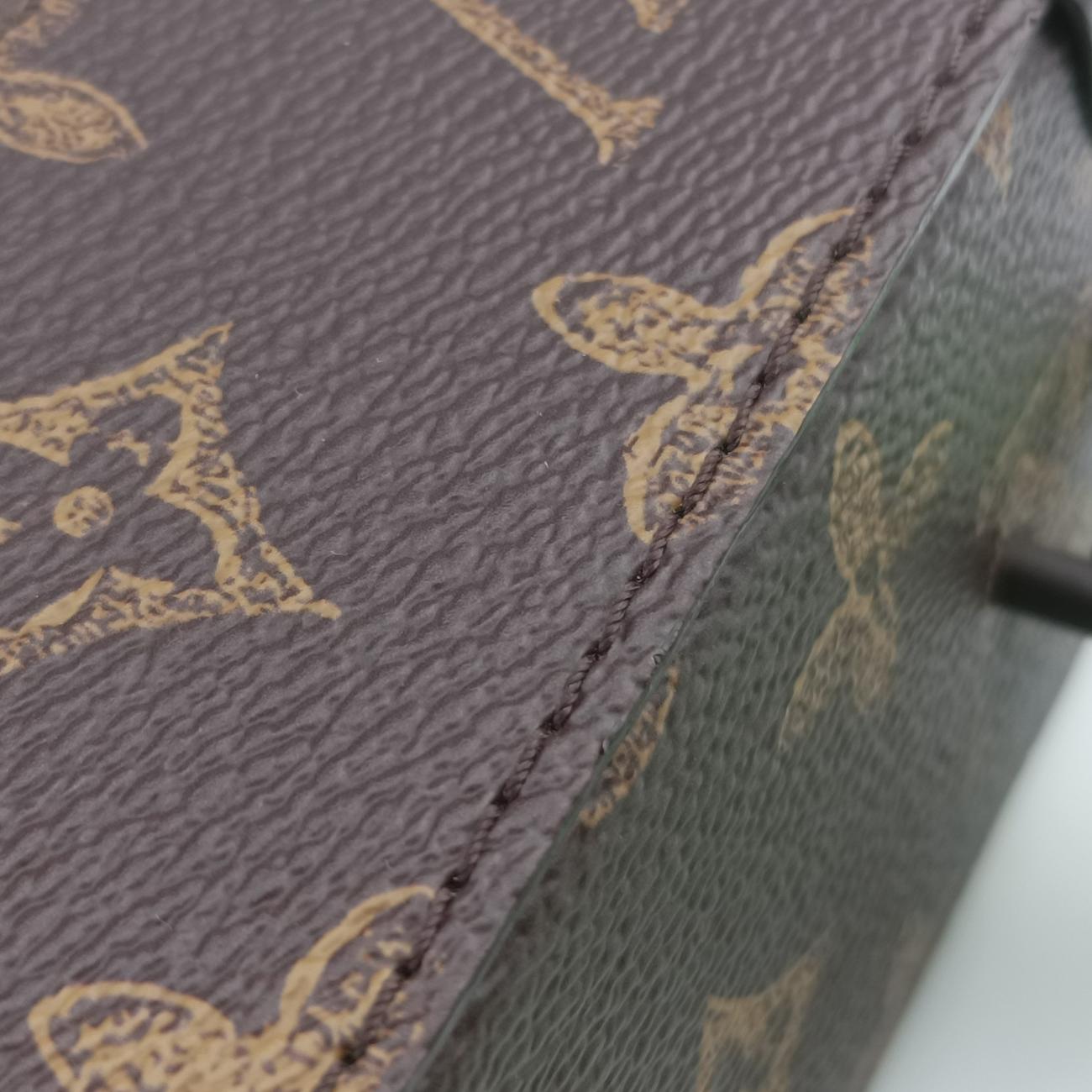 Pre-owned Louis Vuitton VERTICAL BOX TRUNK brown×green Monogram Canvas×calf leather M59664 shoulderbag | stylenewstar