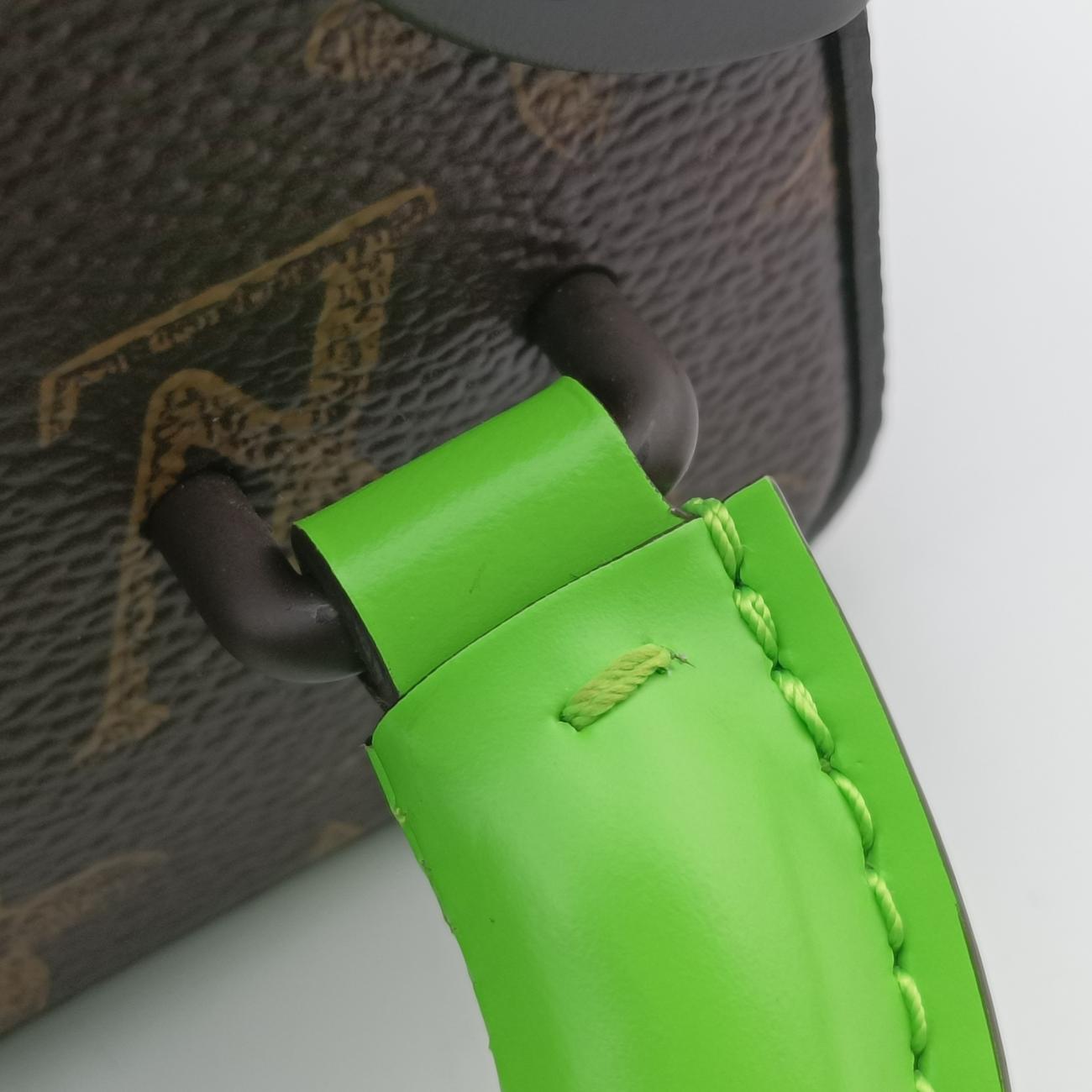Pre-owned Louis Vuitton VERTICAL BOX TRUNK brown×green Monogram Canvas×calf leather M59664 shoulderbag | stylenewstar