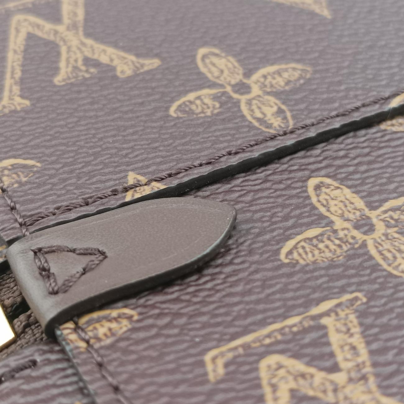 Pre-owned Louis Vuitton VERTICAL BOX TRUNK brown×green Monogram Canvas×calf leather M59664 shoulderbag | stylenewstar