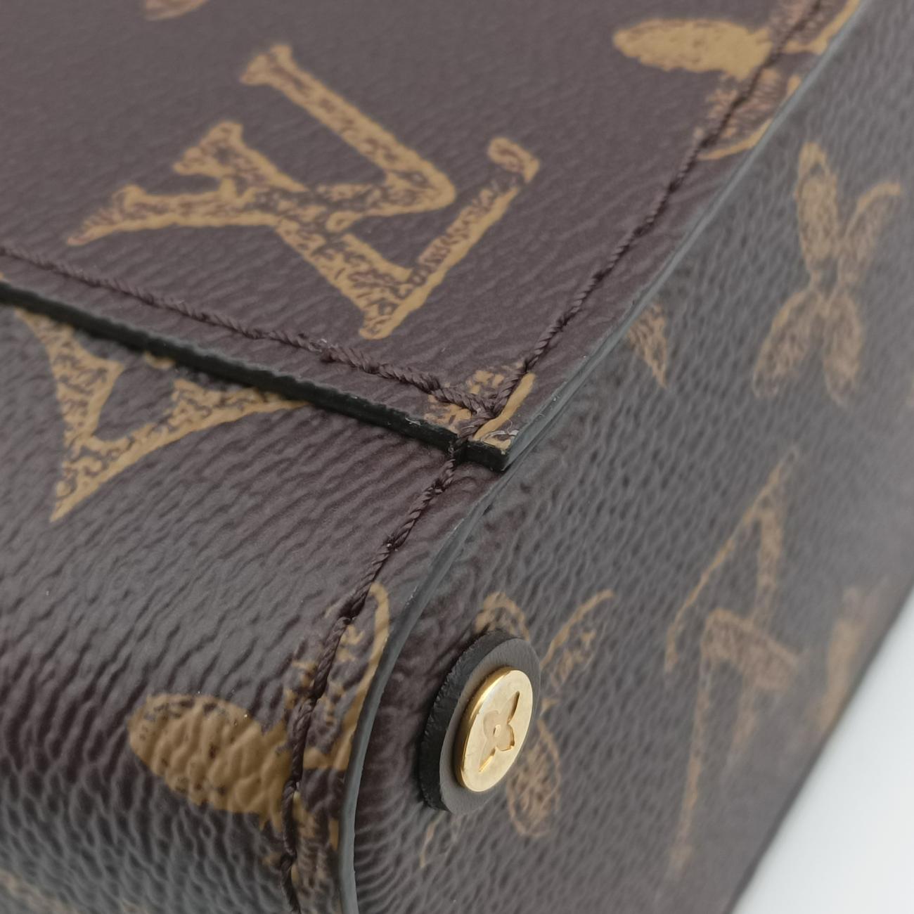 Pre-owned Louis Vuitton VERTICAL BOX TRUNK brown×green Monogram Canvas×calf leather M59664 shoulderbag | stylenewstar