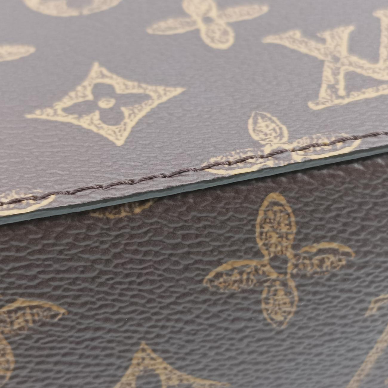 Pre-owned Louis Vuitton VERTICAL BOX TRUNK brown×green Monogram Canvas×calf leather M59664 shoulderbag | stylenewstar