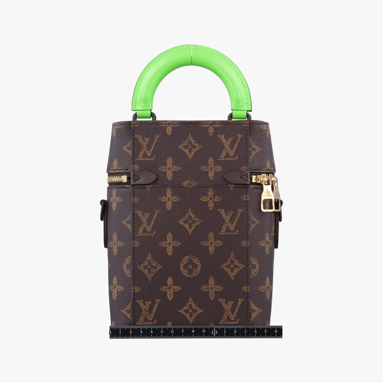 Pre-owned Louis Vuitton VERTICAL BOX TRUNK brown×green Monogram Canvas×calf leather M59664 shoulderbag | stylenewstar