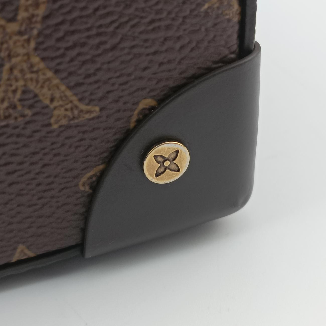 Pre-owned Louis Vuitton VERTICAL BOX TRUNK brown×green Monogram Canvas×calf leather M59664 shoulderbag | stylenewstar