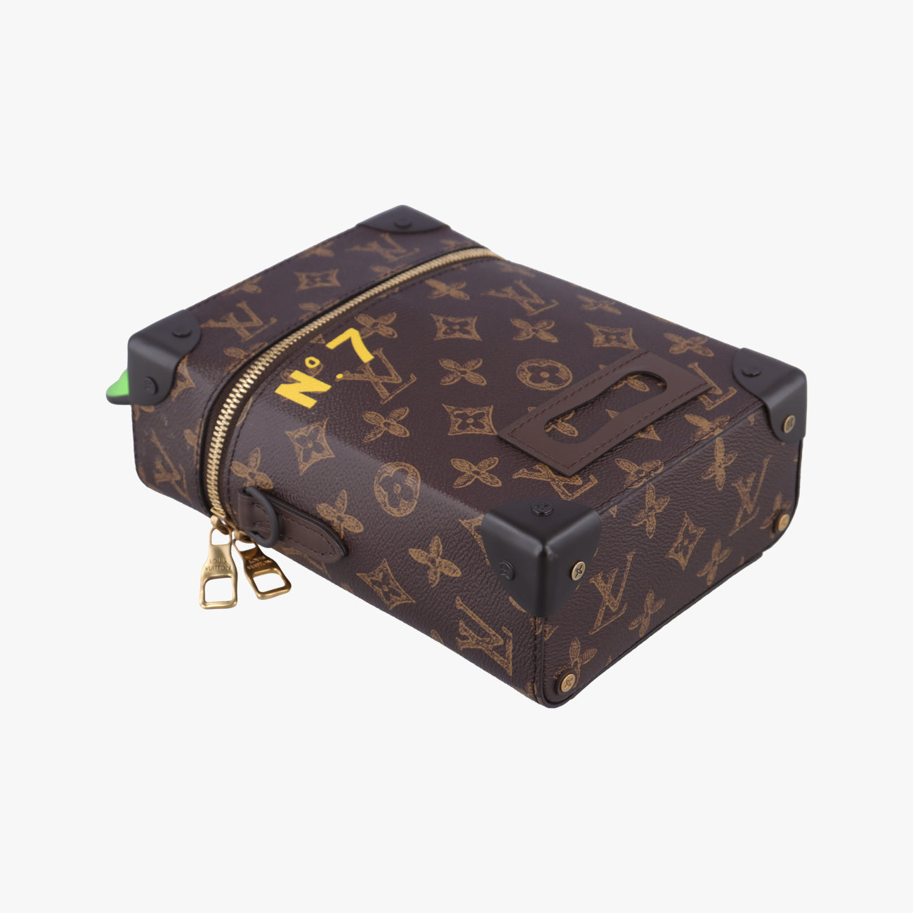 Pre-owned Louis Vuitton VERTICAL BOX TRUNK brown×green Monogram Canvas×calf leather M59664 shoulderbag | stylenewstar