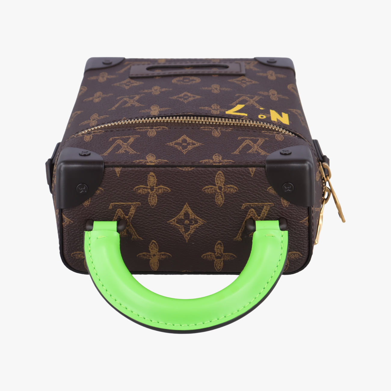 Pre-owned Louis Vuitton VERTICAL BOX TRUNK brown×green Monogram Canvas×calf leather M59664 shoulderbag | stylenewstar