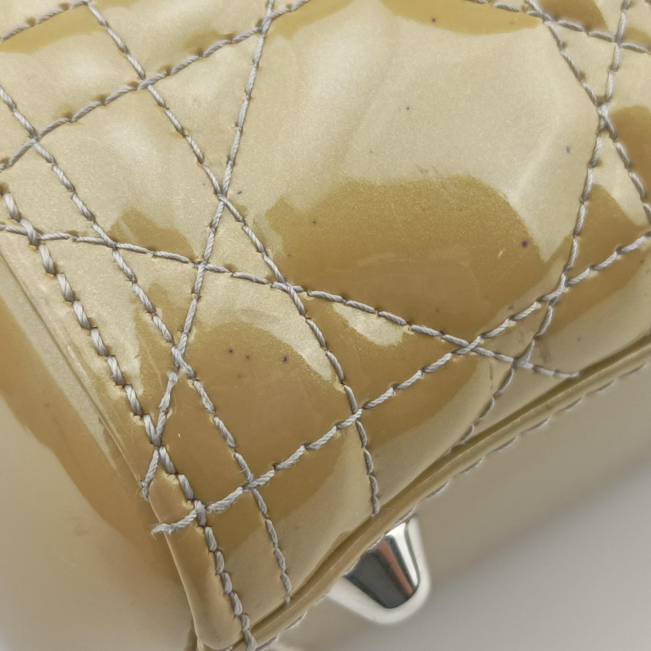 Secondhand Christian Dior Lady Dior Yellow Patent  shoulderbag | stylenewstar