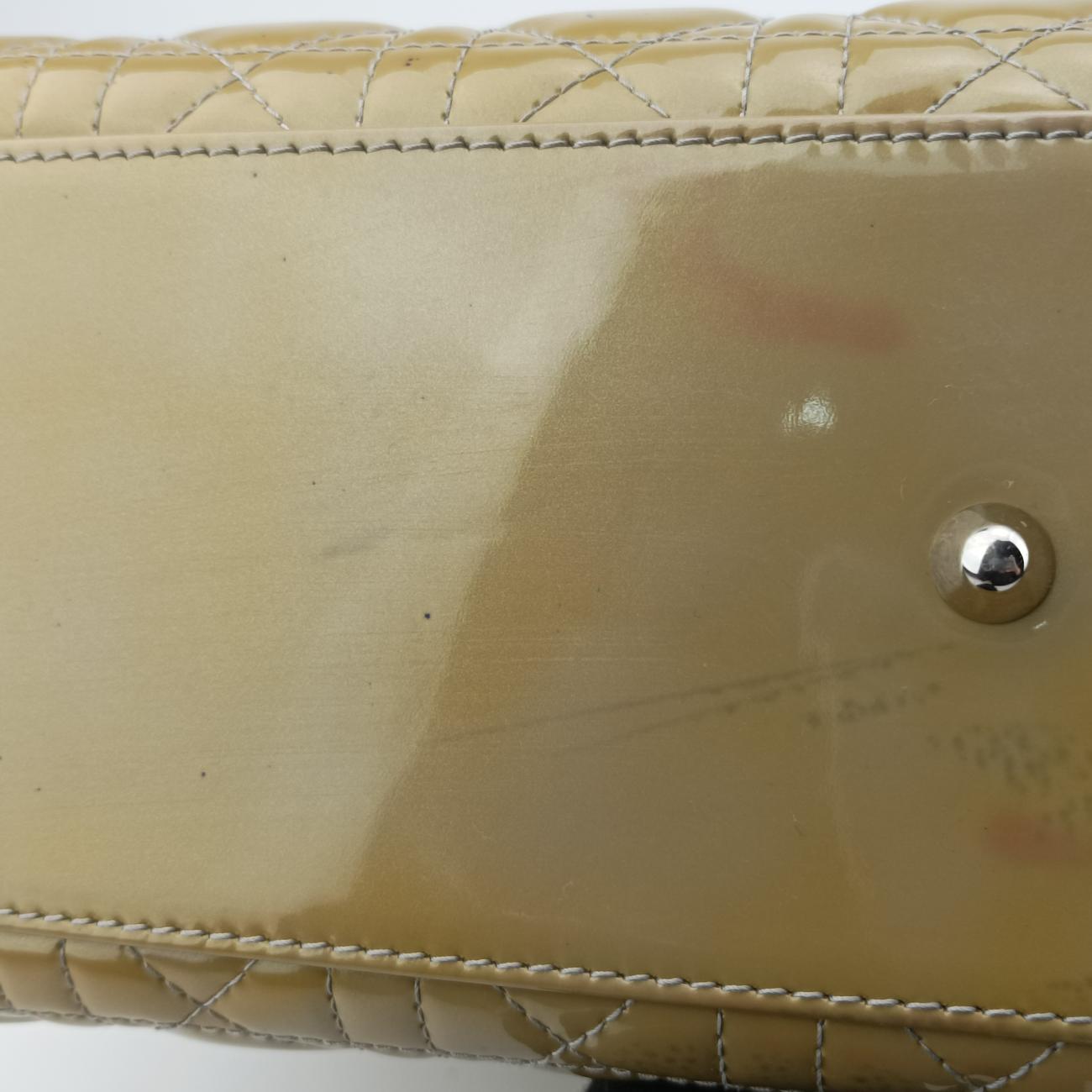 Secondhand Christian Dior Lady Dior Yellow Patent  shoulderbag | stylenewstar