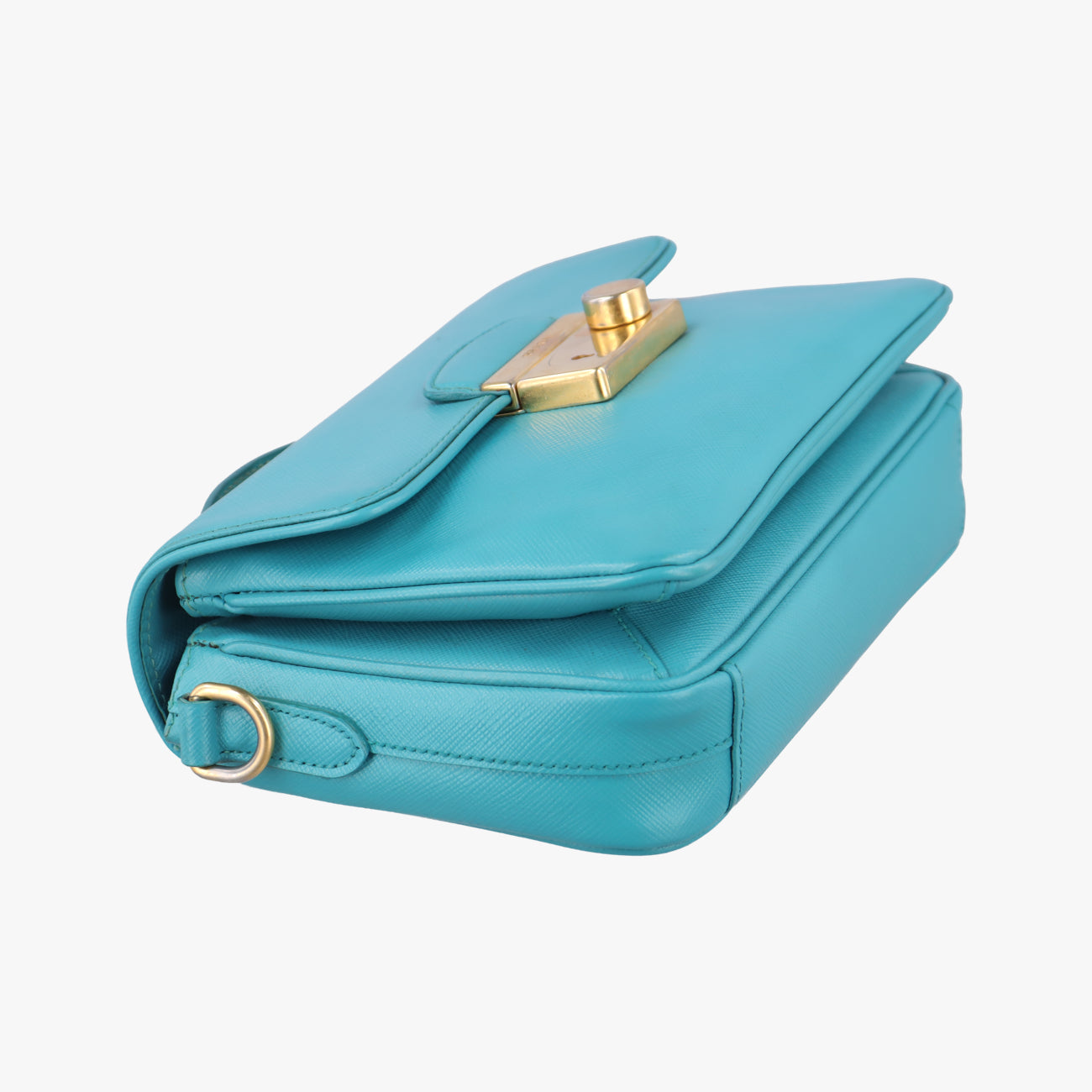 Vintage Prada lock Fuoco Sound Top Handle Blue SAFFIANO Leather BT0963 shoulderbag | stylenewstar