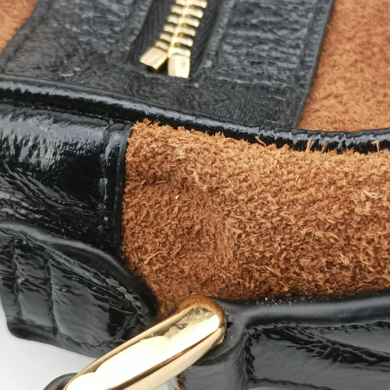 Pre-owned Gucci Ophidia Brown×black×Red×Green suede 573321 bum bag/waist bag | stylenewstar