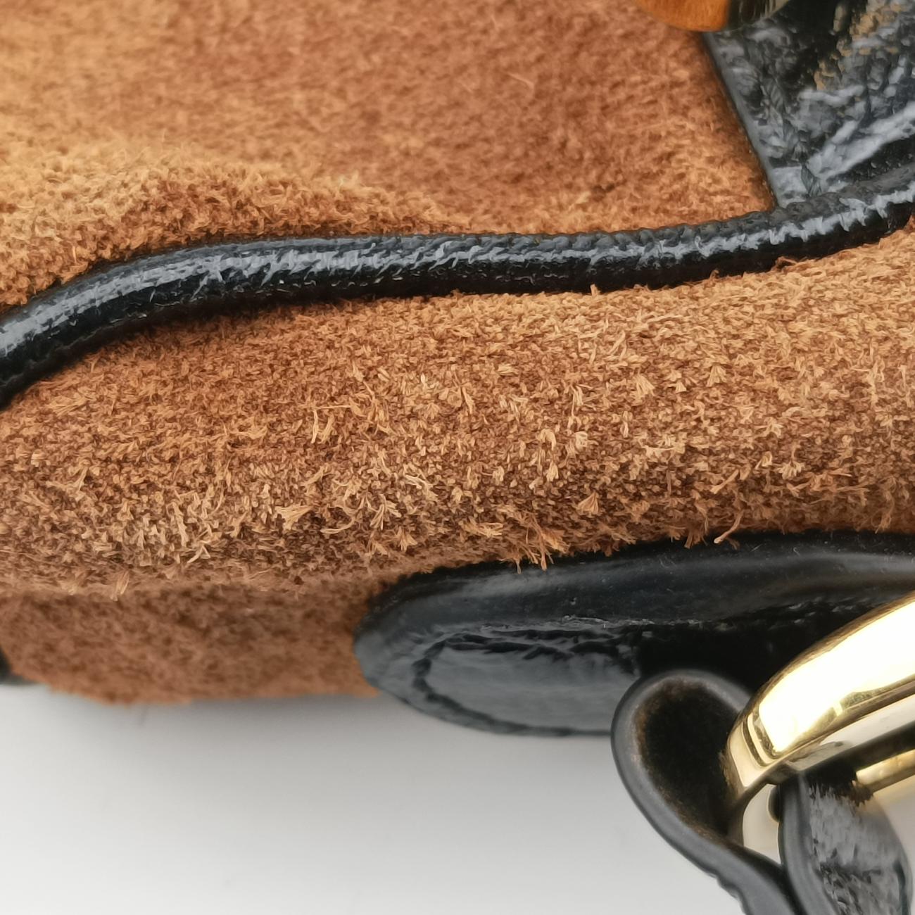 Pre-owned Gucci Ophidia Brown×black×Red×Green suede 573321 bum bag/waist bag | stylenewstar