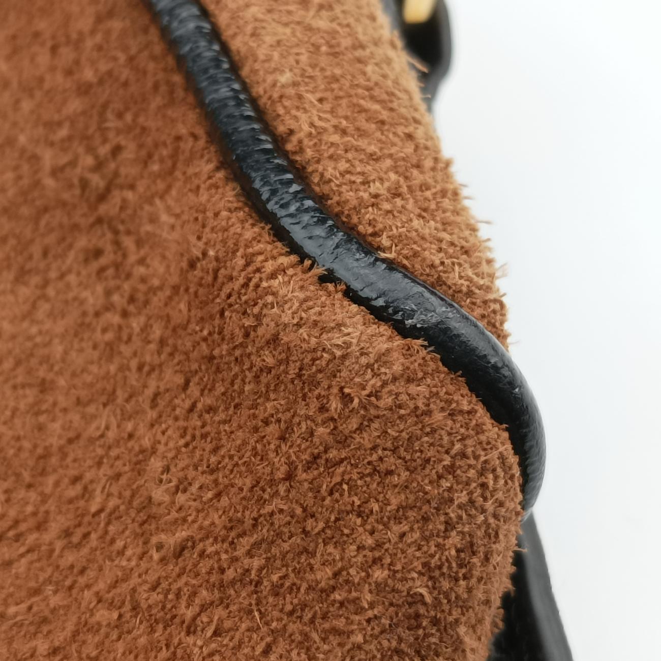 Pre-owned Gucci Ophidia Brown×black×Red×Green suede 573321 bum bag/waist bag | stylenewstar