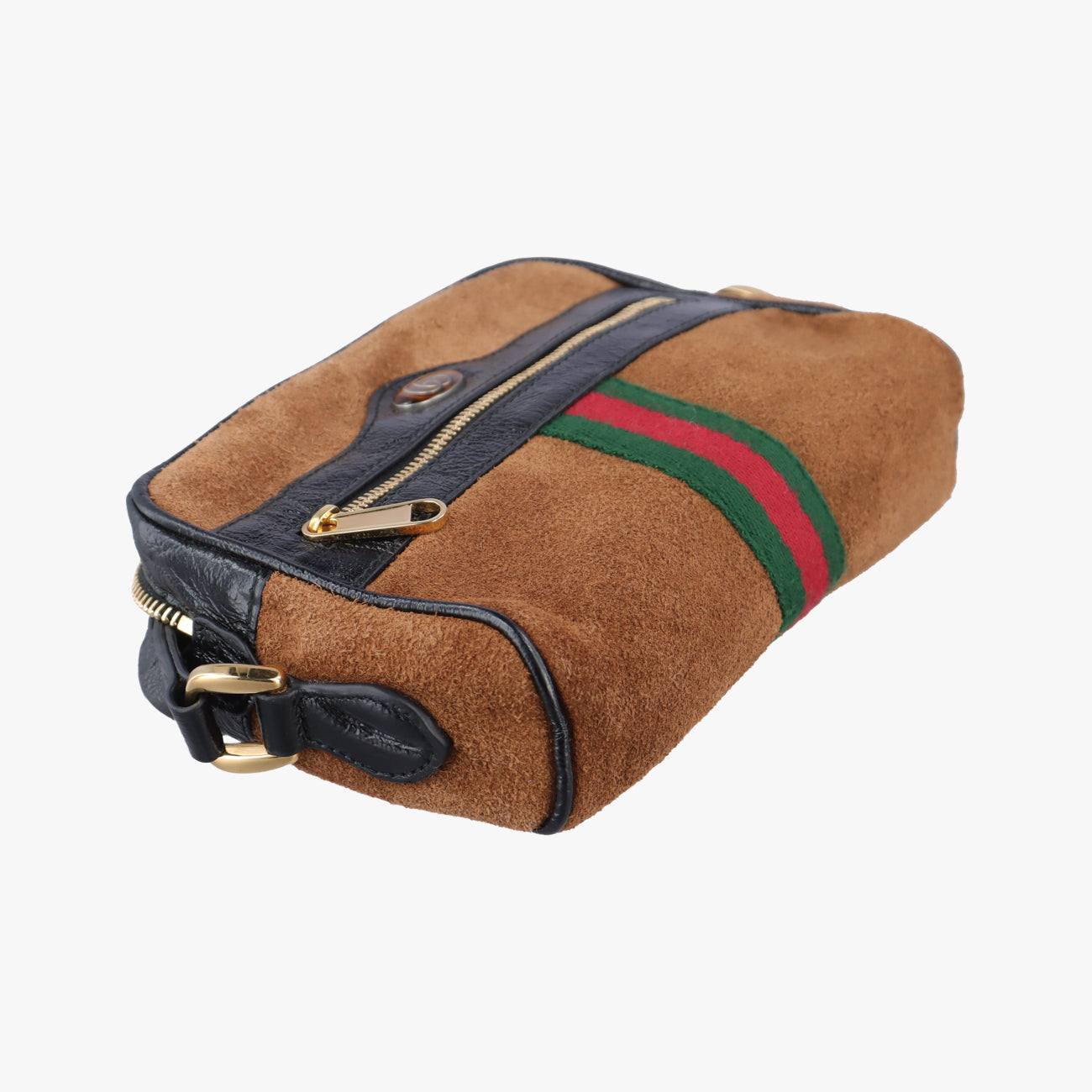 Pre-owned Gucci Ophidia Brown×black×Red×Green suede 573321 bum bag/waist bag | stylenewstar