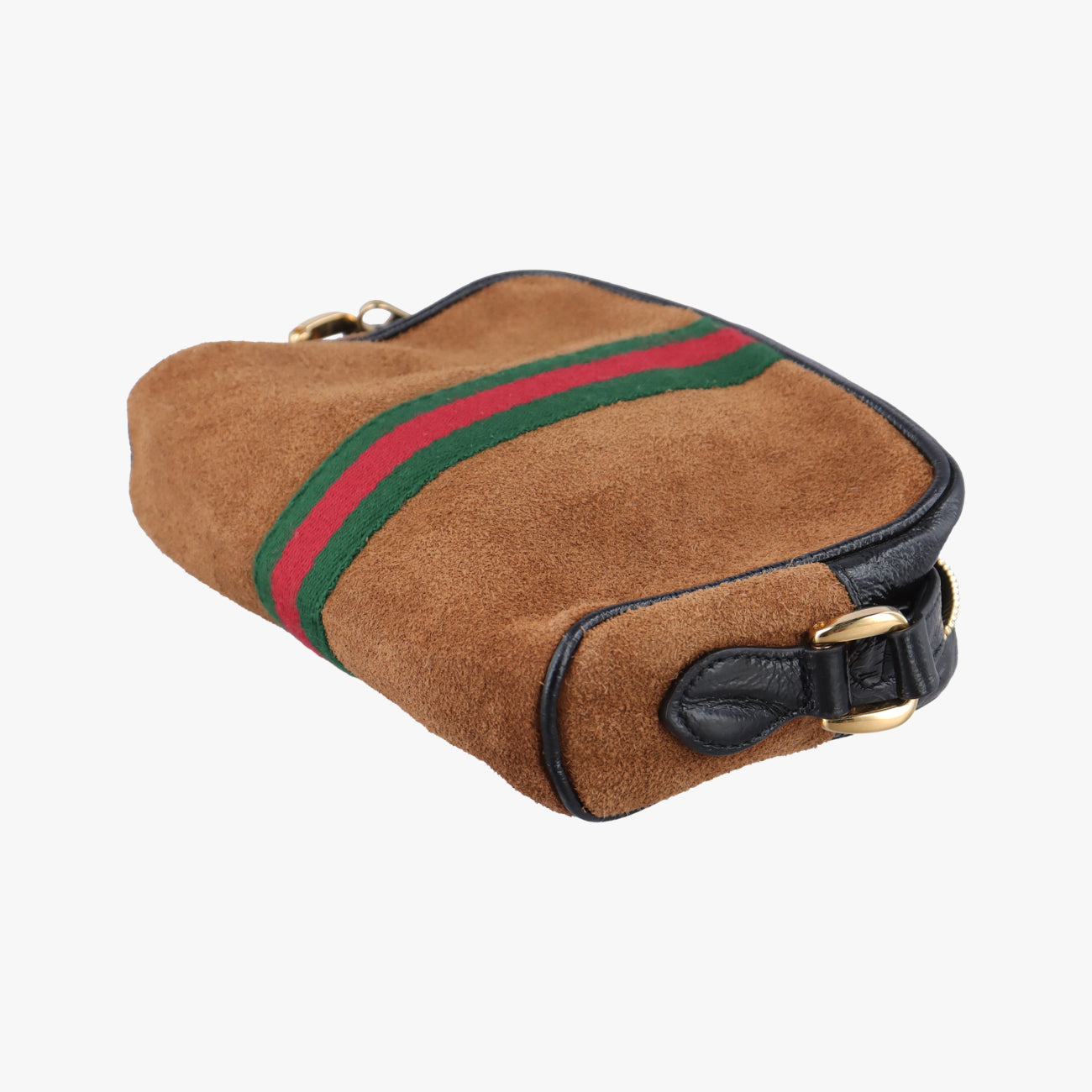 Pre-owned Gucci Ophidia Brown×black×Red×Green suede 573321 bum bag/waist bag | stylenewstar