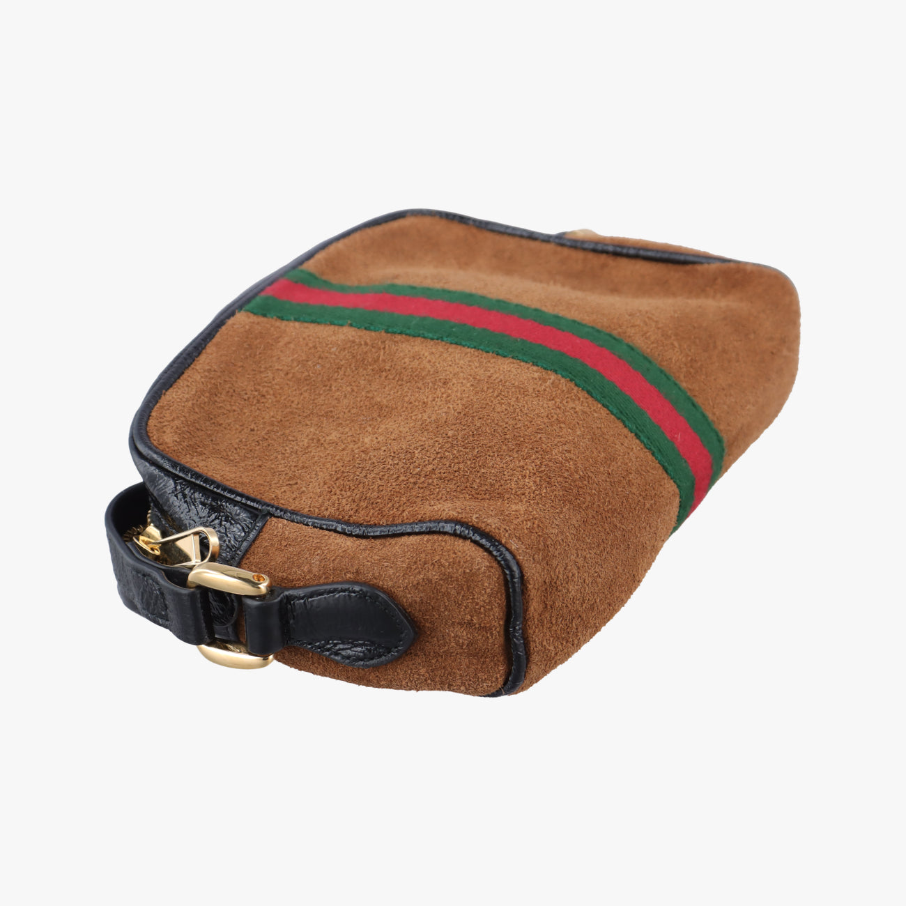 Pre-owned Gucci Ophidia Brown×black×Red×Green suede 573321 bum bag/waist bag | stylenewstar
